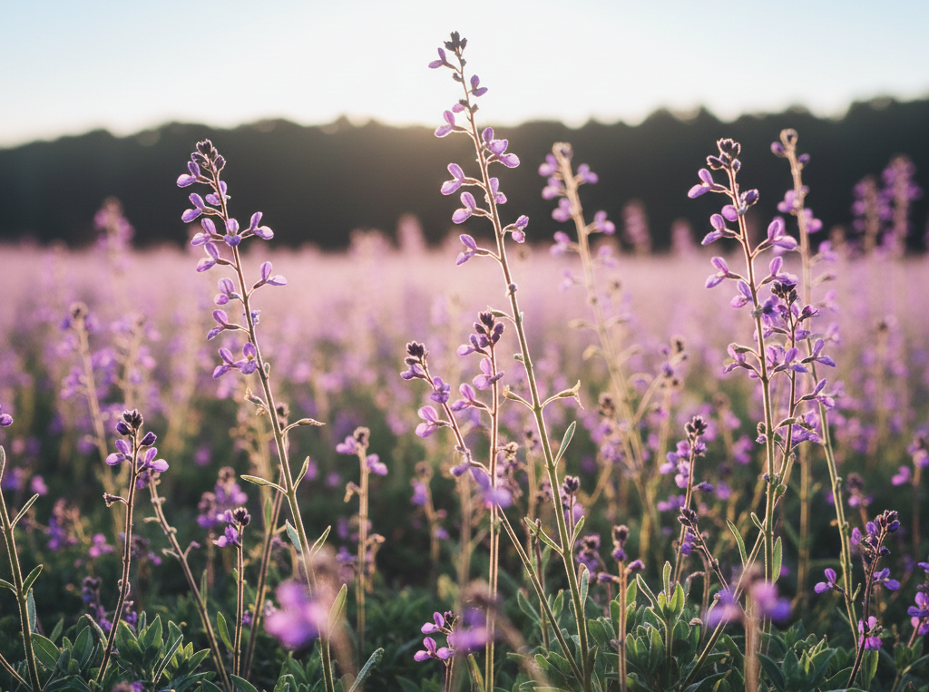 雑草や樹木の紫の花で背が高い種類を知る